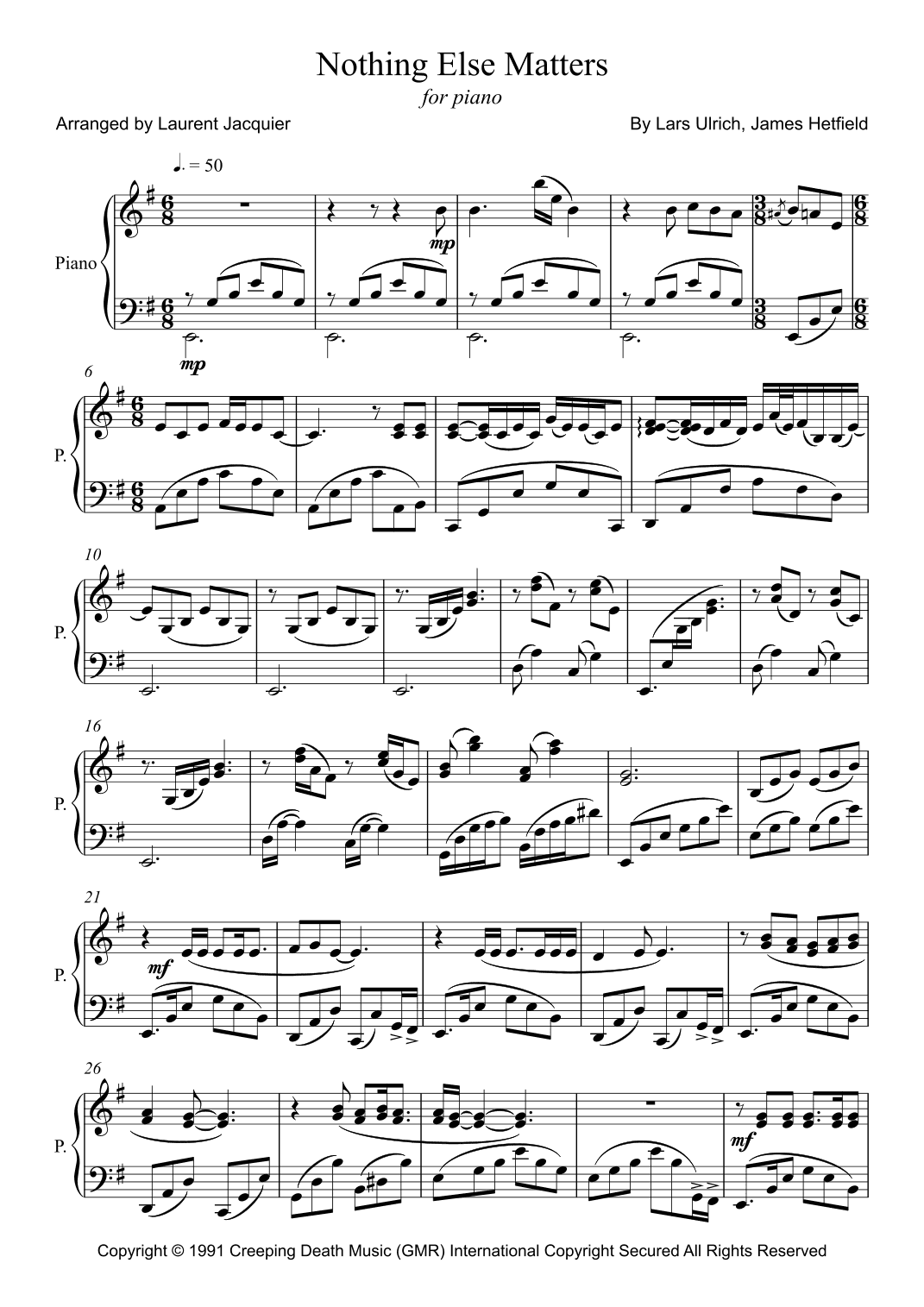 Nothing Else Matters (arr. Laurent Jacquier)