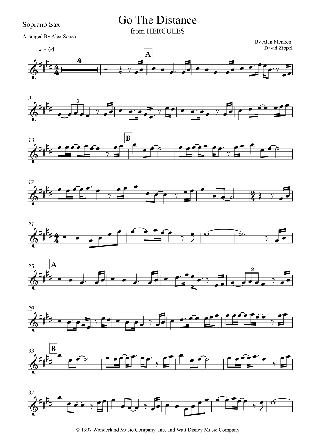 Go The Distance (arr. Alex Souza)