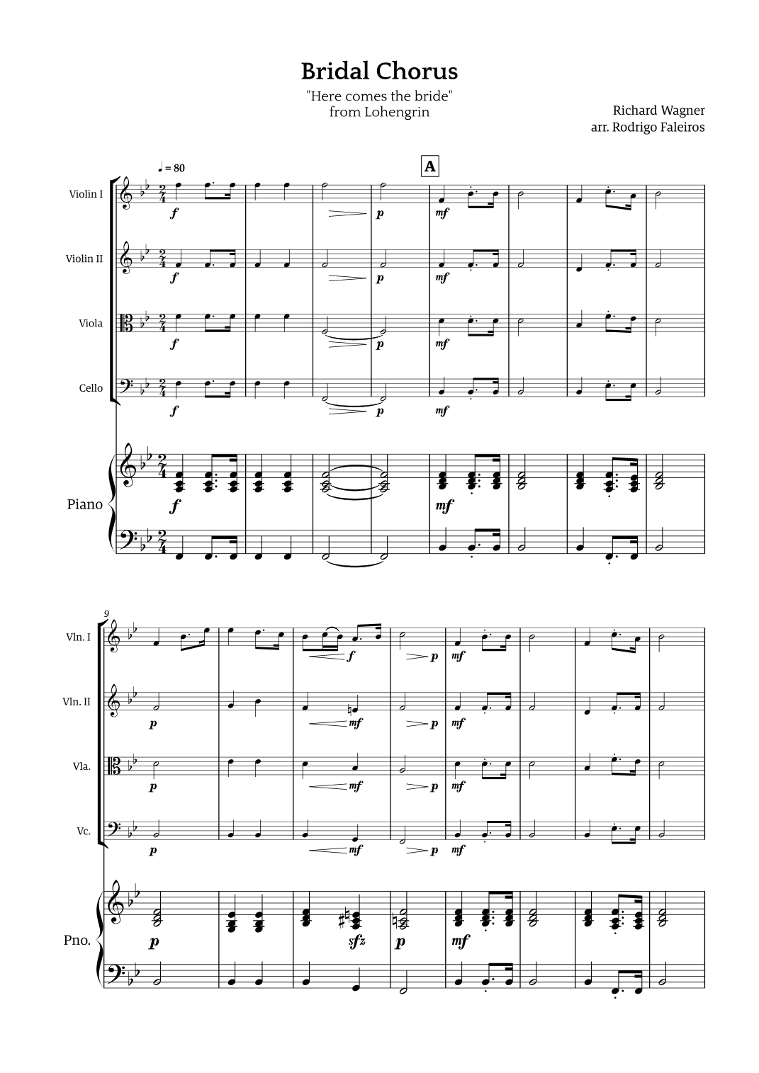 Bridal Chorus (Here Comes The Bride) (arr. Rodrigo Faleiros)
