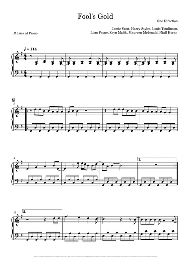 Fool's Gold (arr. Música al Piano)