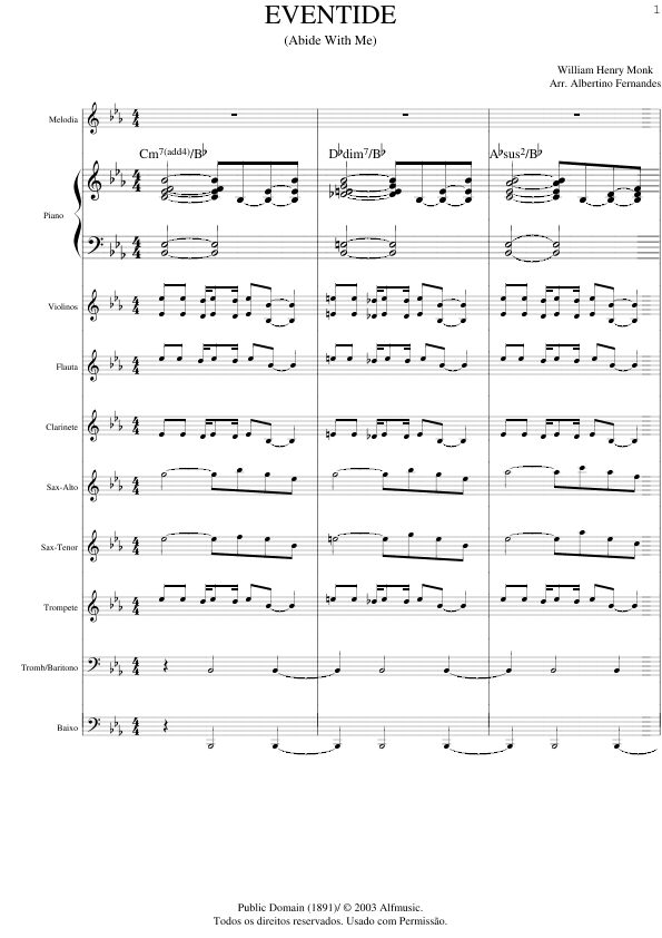 Eventide (Abide With Me) - Score Only (arr. Albertino Fernandes)