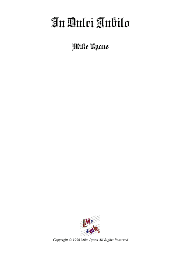 In Dulci Jubilo (Brass band trombone feature) (arr. Lyons Music Services)