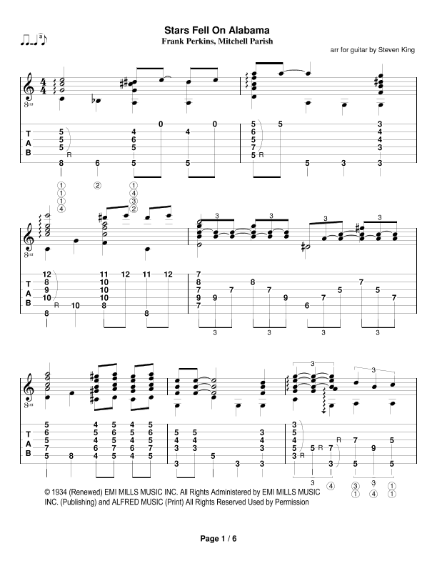 Stars Fell On Alabama (arr. Steven King)