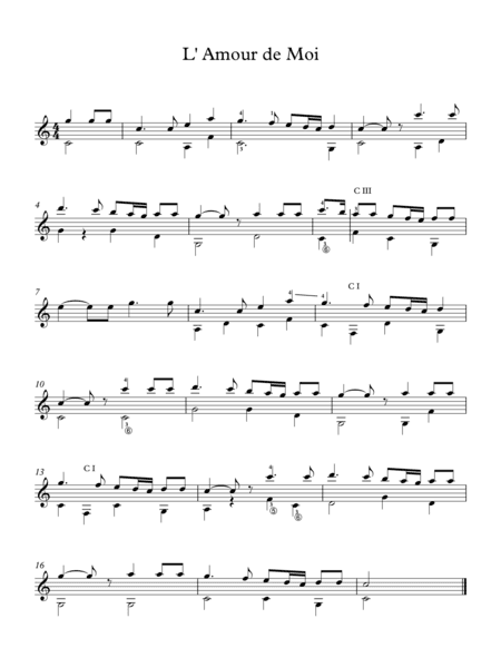 L Amor de Moi - French Traditional (arr. Milan Mitic)