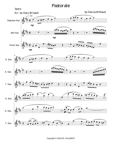 Fantaisie Pastorale (arr. Gary Bricault)