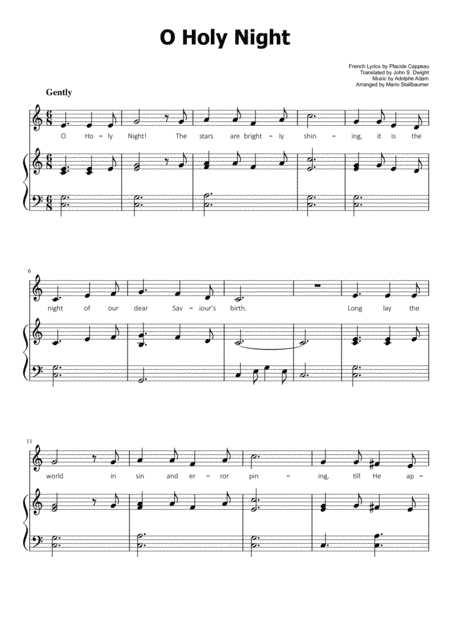 O Holy Night - Easy Piano (arr. Mario Stallbaumer)