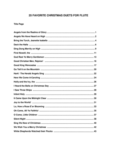 25 Favorite Christmas Duets for Flute (arr. Chris Cooke)