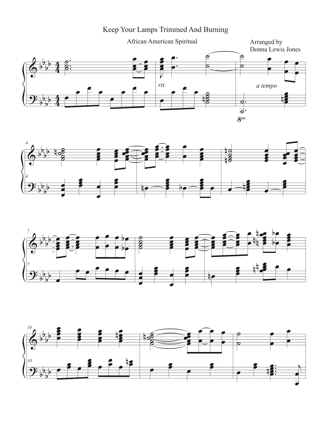 Keep Your Lamps Trimmed And Burning (arr. Donna Lewis Jones)