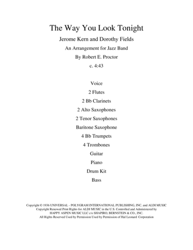 The Way You Look Tonight (arr. Robert E. Proctor)