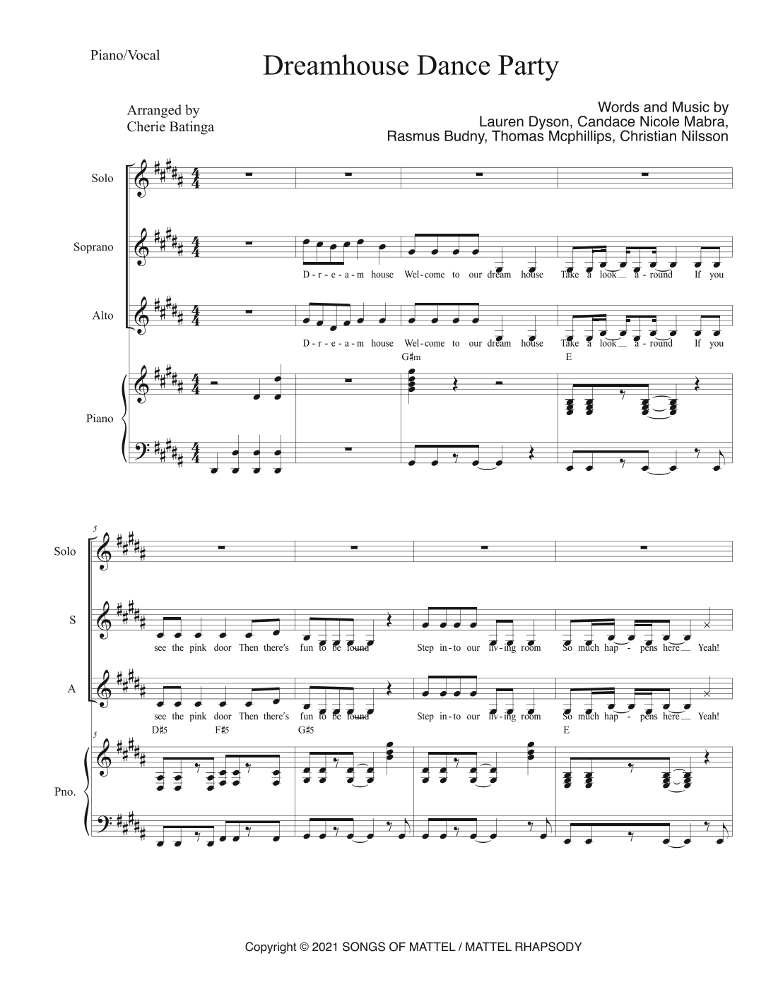 Dreamhouse Dance Party (arr. Cherie Batinga)