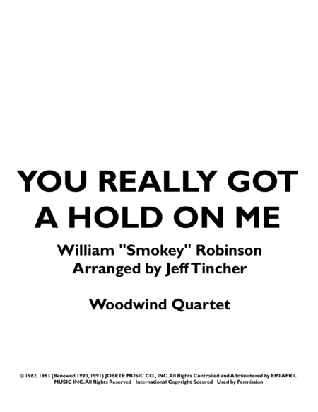 You've Really Got A Hold On Me (arr. Jeff Tincher)