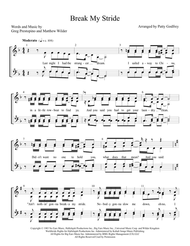 Break My Stride (arr. Patty Godfrey)