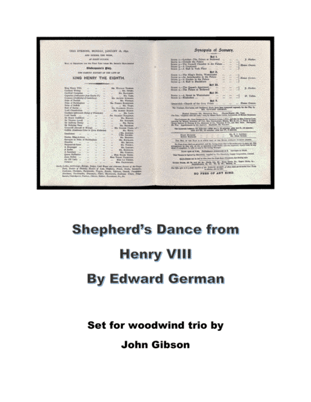 Shepherd's Dance from Henry VIII for Woodwind Trio (arr. John Gibson)