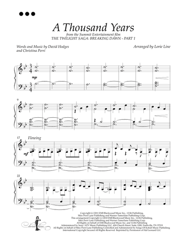 A Thousand Years (arr. Lorie Line)