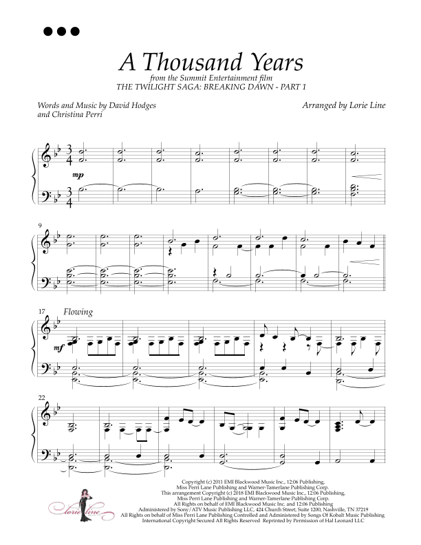 A Thousand Years (arr. Lorie Line)