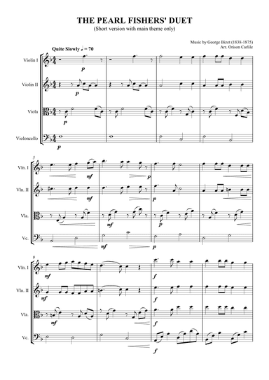 The Pearl Fishers' Duet (Short version) (arr. SCMusic)