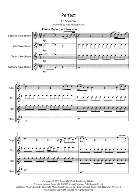 Perfect (arr. Alex Phillips-Yates)