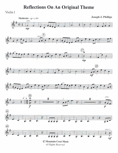 Reflections on an Original Theme-Violin 1 part