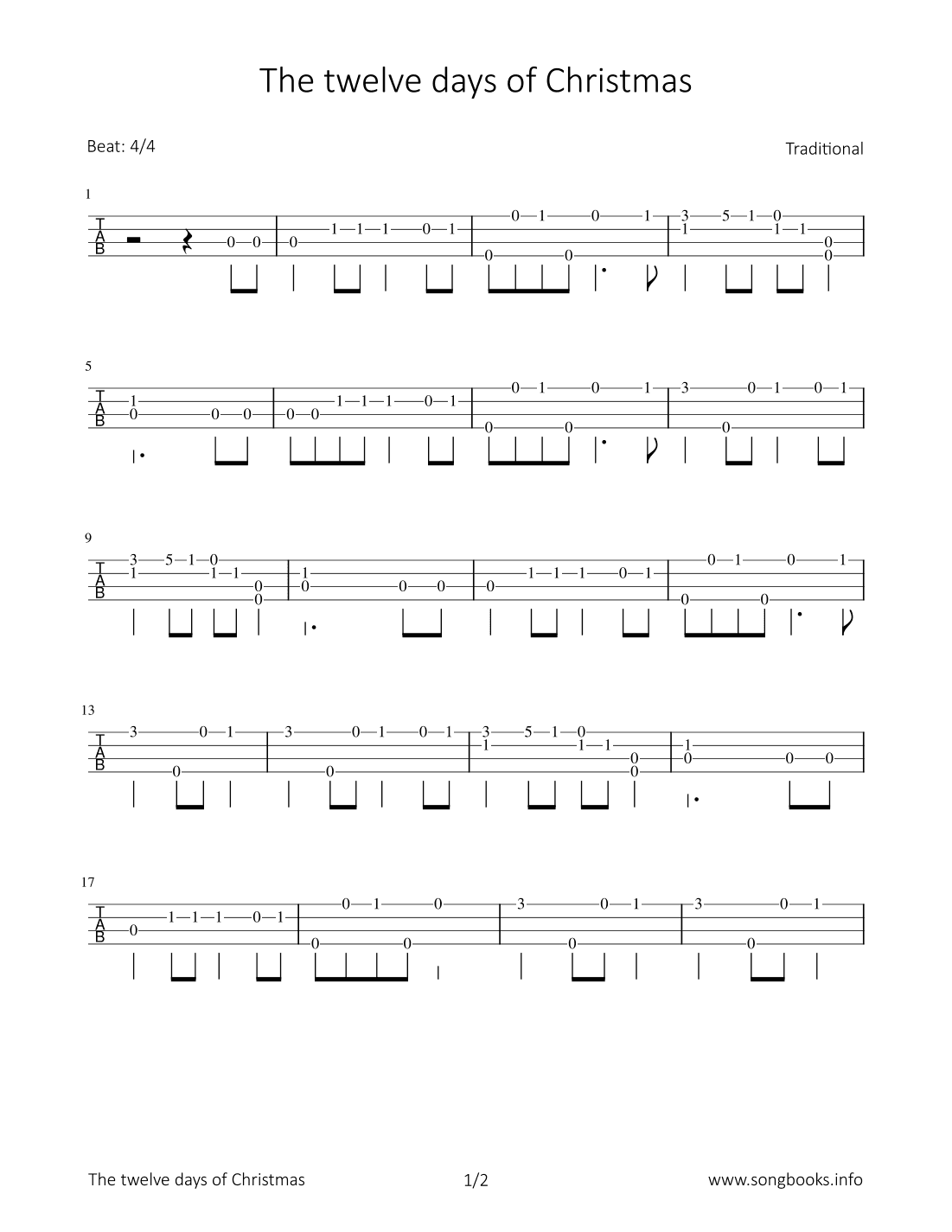 The twelve days of Christmas (arr. Bettina Schipp)