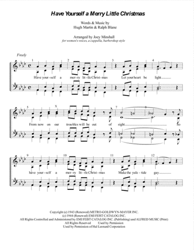 Have Yourself A Merry Little Christmas  from MEET ME IN ST. LOUIS (arr. Joey Minshall)