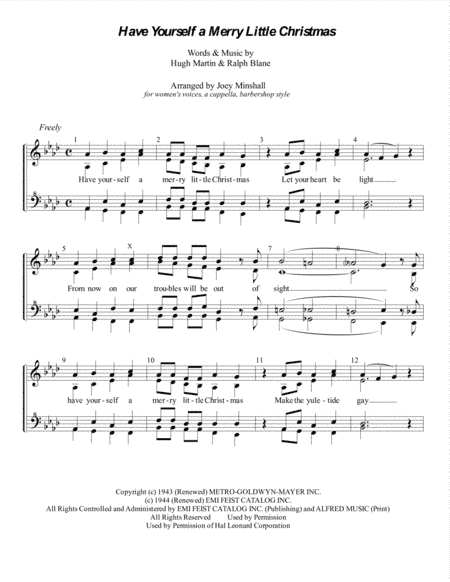 Have Yourself A Merry Little Christmas  from MEET ME IN ST. LOUIS (arr. Joey Minshall)