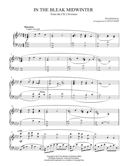 In the Bleak Midwinter (arr. Kevin Kern)