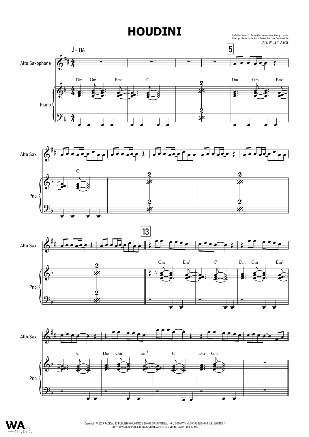 Houdini (arr. Willem Aarts)