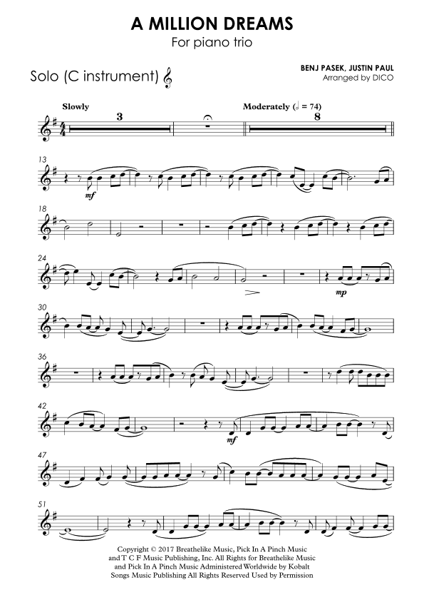 A Million Dreams (arr. Dico)