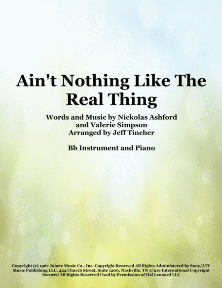 Ain't Nothing Like The Real Thing (arr. Jeff Tincher)