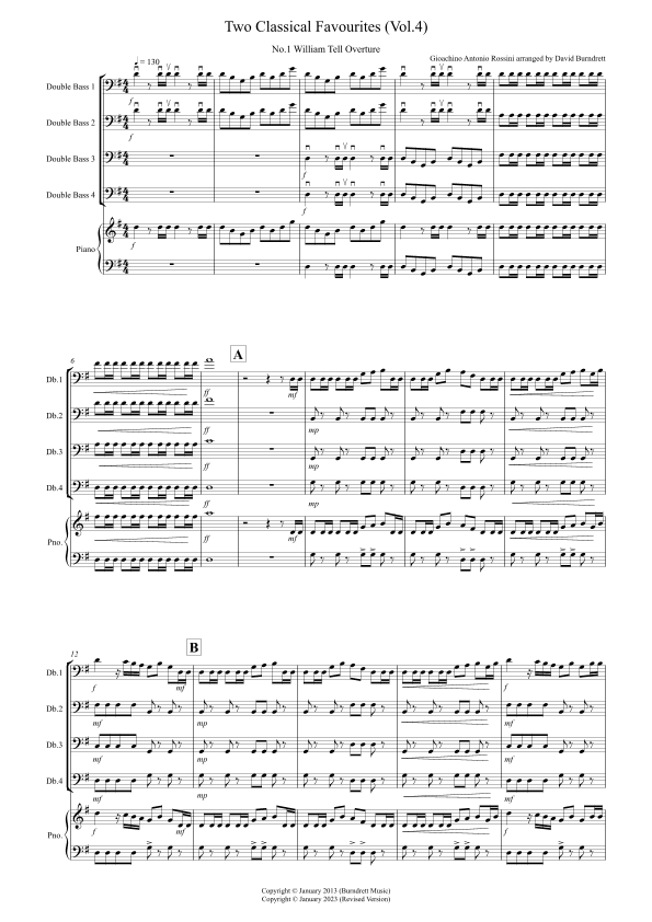 2 Classical Favourites for Double Bass (volume four) (arr. David Burndrett)