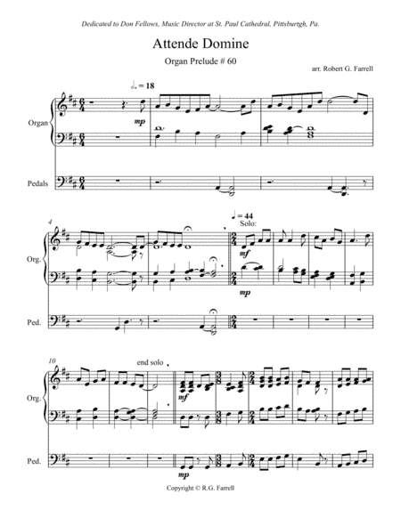 Prelude #60 Attende Domine (arr. Robert G. Farrell)