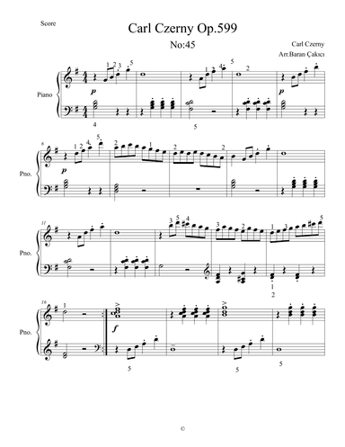 carl czerny op 599 (arr. Arr.Baran Çakıcı)