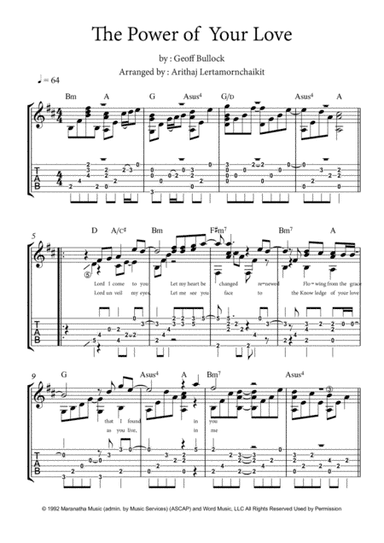 The Power Of Your Love (arr. Arithaj Lertamornchaikit)