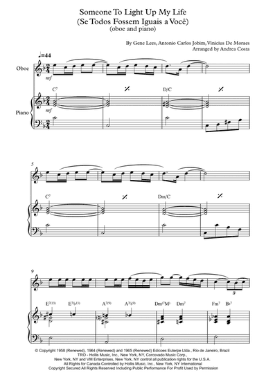 Someone To Light Up My Life (se Todos Fossem Iguais A Voce) (arr. Andrea Costa)