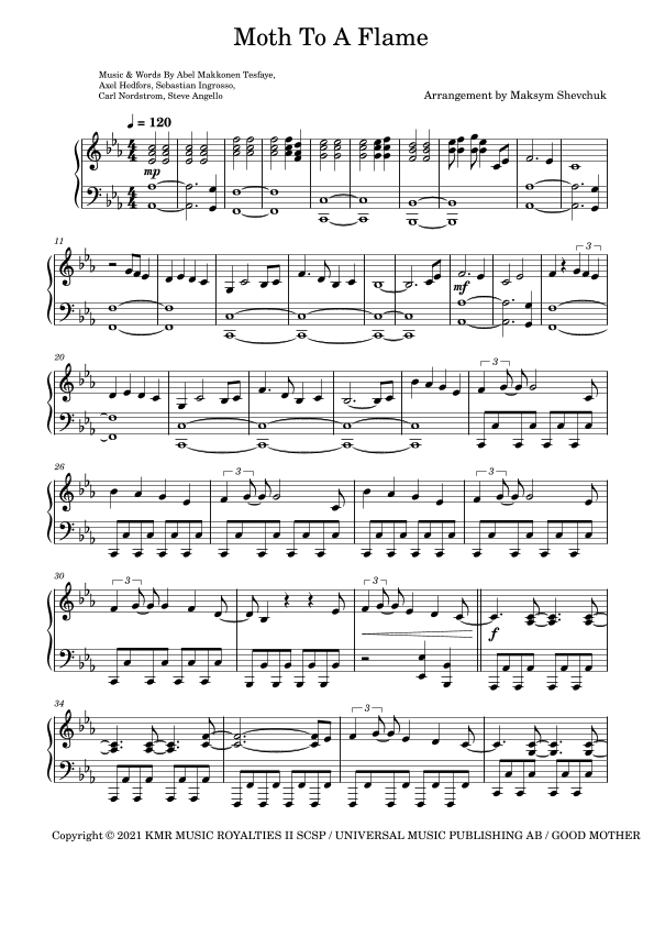 Moth To A Flame (arr. Maksym Shevchuk)