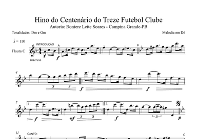 Hino do centenário do Treze Futebol Clube