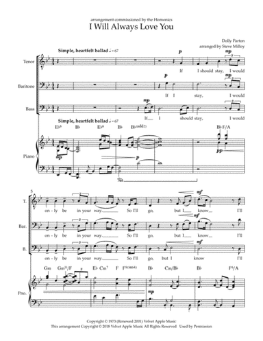 I Will Always Love You (arr. Steve Milloy)