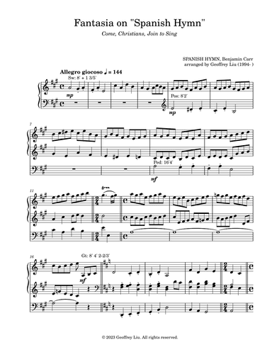 Fantasia on "Spanish Hymn" (arr. Geoffrey Liu)