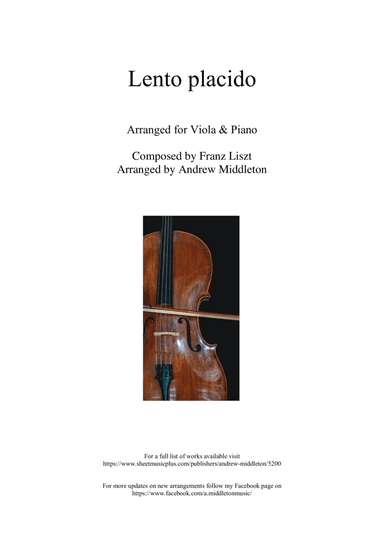 Lento placid arranged for Viola and Piano (arr. Andrew Middleton)