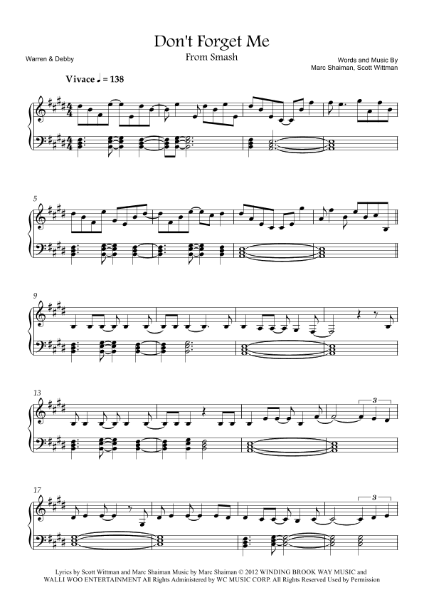 Don't Forget Me (arr. Warren & Debby)