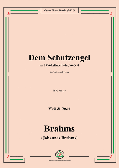 Brahms-Dem Schutzengel,WoO 31 No.14 (arr. Open Cloud)