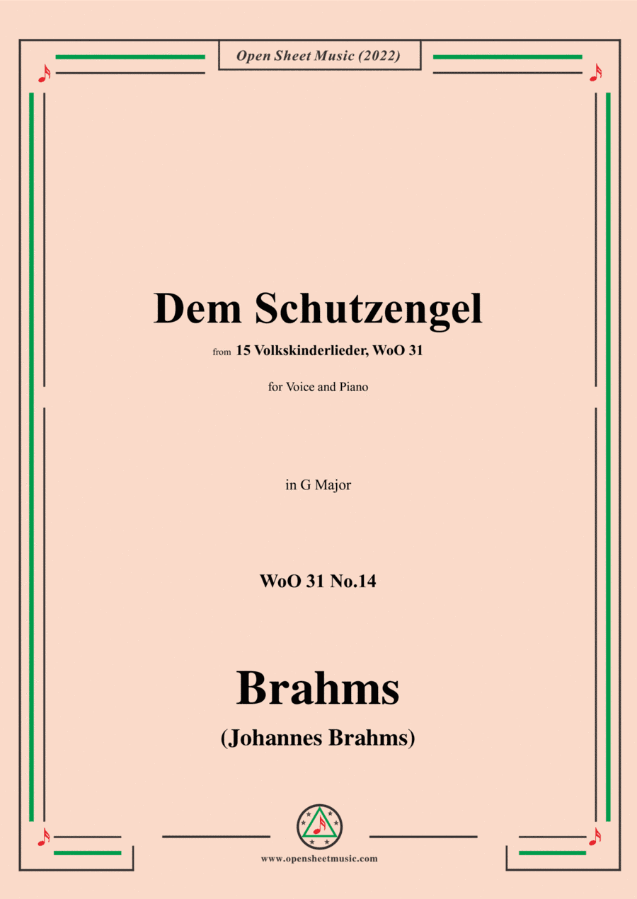 Brahms-Dem Schutzengel,WoO 31 No.14 (arr. Open Cloud)