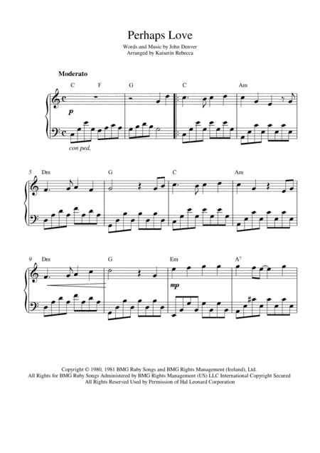 Perhaps Love (arr. Kaiserin Rebecca)