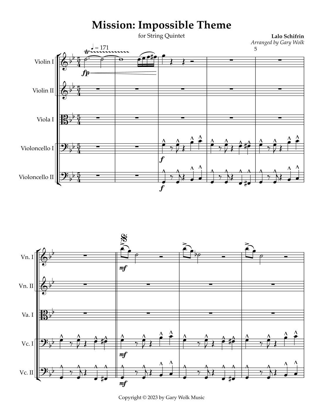 Mission: Impossible Theme (mission Accomplished) (arr. Gary Wolk)