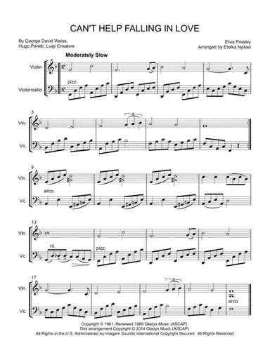 Can't Help Falling In Love (arr. Etelka Nyilasi)