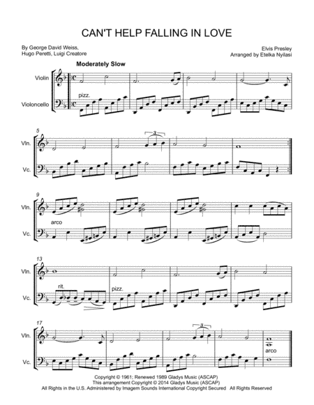 Can't Help Falling In Love (arr. Etelka Nyilasi)
