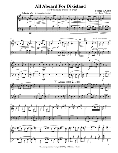 All Aboard for Dixieland for Flute and Bassoon Duet (arr. John Gibson)