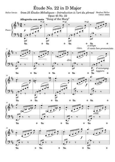 Etude Opus 45 No. 22 in D Major (arr. Zachary Corbett)