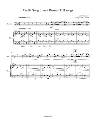 Cradle Song from 8 Russian Folksongs (arr. Nick Lacanski)