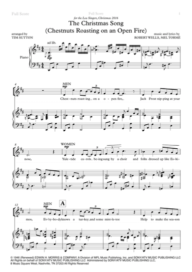 The Christmas Song (chestnuts Roasting On An Open Fire) (arr. Tim Sutton)